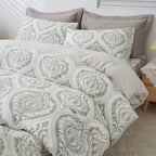 Tache Dreamy Moon Sky Ogee Damask Heather Gray White Duvet Cover (TB300)