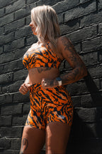 Women's High-Waisted Seamless Front Compression Training Shorts | Tiger Snipe