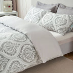 Tache Dreamy Moon Sky Ogee Damask Heather Gray White Duvet Cover (TB300)