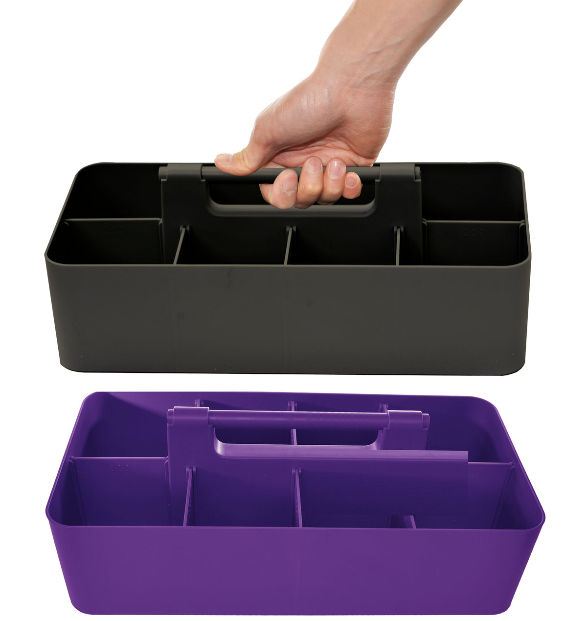 Enjoy Organizer -Portable Caddy Organizer -2 Stackable Plastic Caddy with Handle | Desk, Makeup, Dorm Caddy, Classroom Art Organizers (Made In Usa)