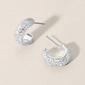 18K Gold Dipped Bling Stone Studded Mini Hoop Earrings
