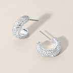18K Gold Dipped Bling Stone Studded Mini Hoop Earrings