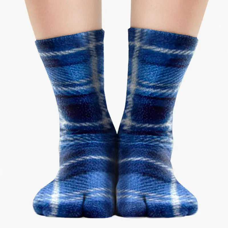 Polar Feet Fleece Tabi Socks - Flannel