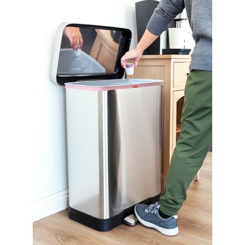 20-Gallon Sturdy Stainless Steel Kitchen Trash Can with Step-on Lid