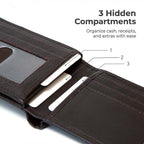 Mens RFID 10 Slot Bifold Wallet with ID Window