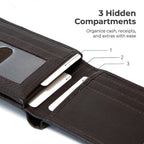 Mens RFID 10 Slot Bifold Wallet with ID Window