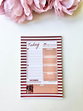 Red Stripe Daily Checklist Notepad Memo Sticky Notes
