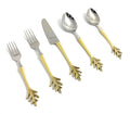 Stainless Steel Gold Flatware 20p set Leaf Style Design