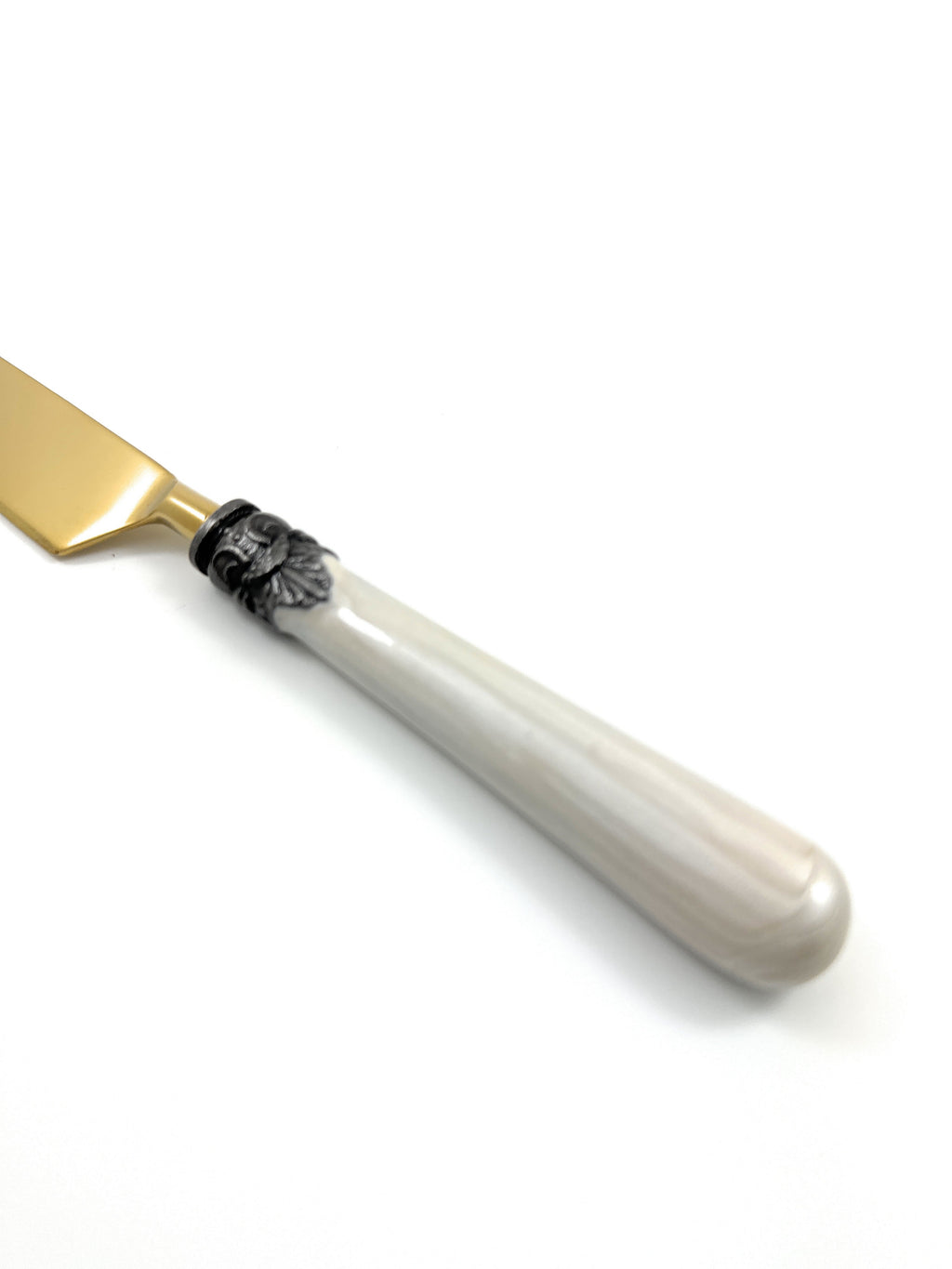 Vibhsa White Resin Handle Flatware set of 20 Antique Design