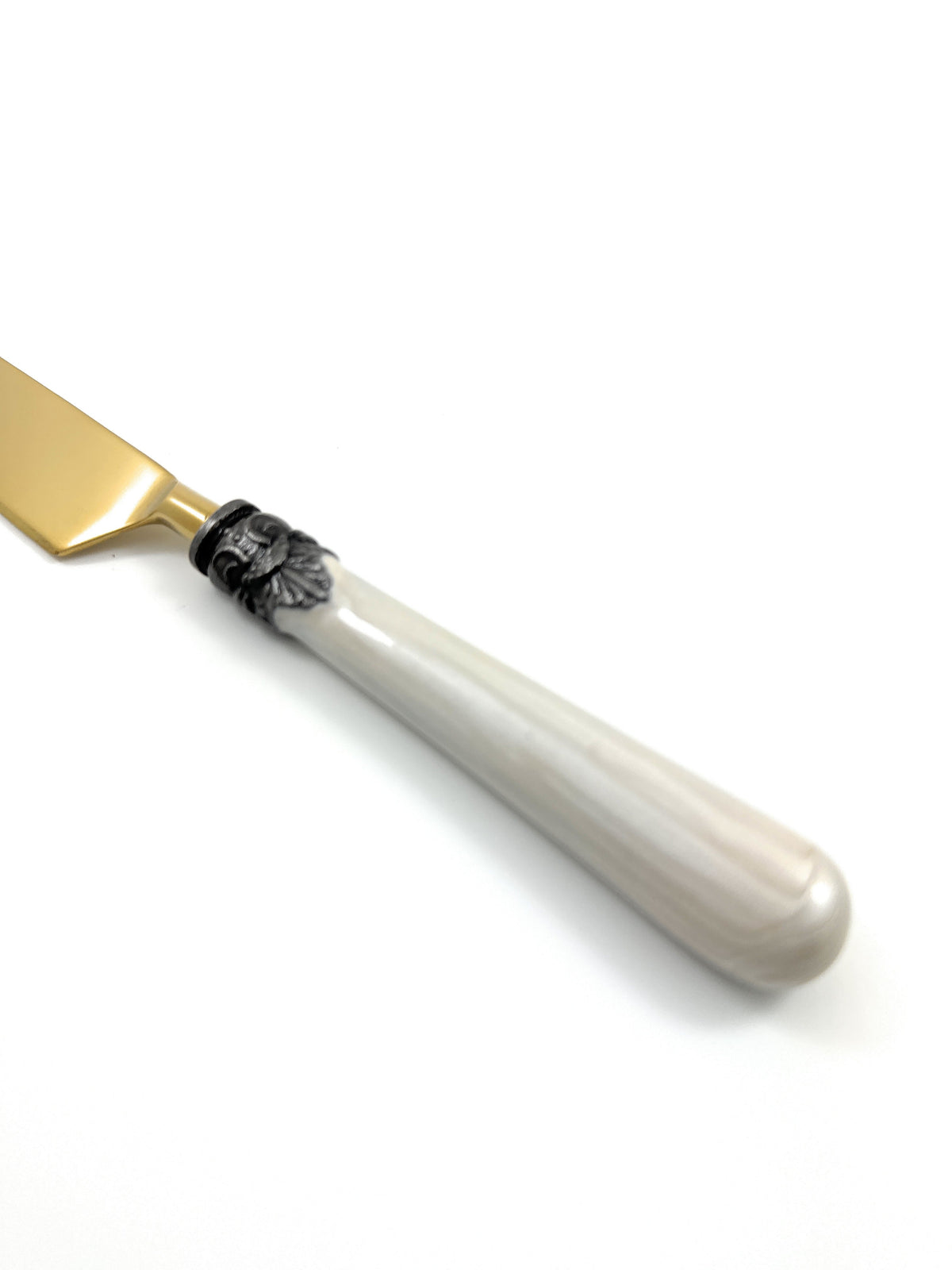 Vibhsa White Resin Handle Flatware set of 20 Antique Design