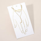Delicate Beaded Accent Layered Hand Chain Bracelet