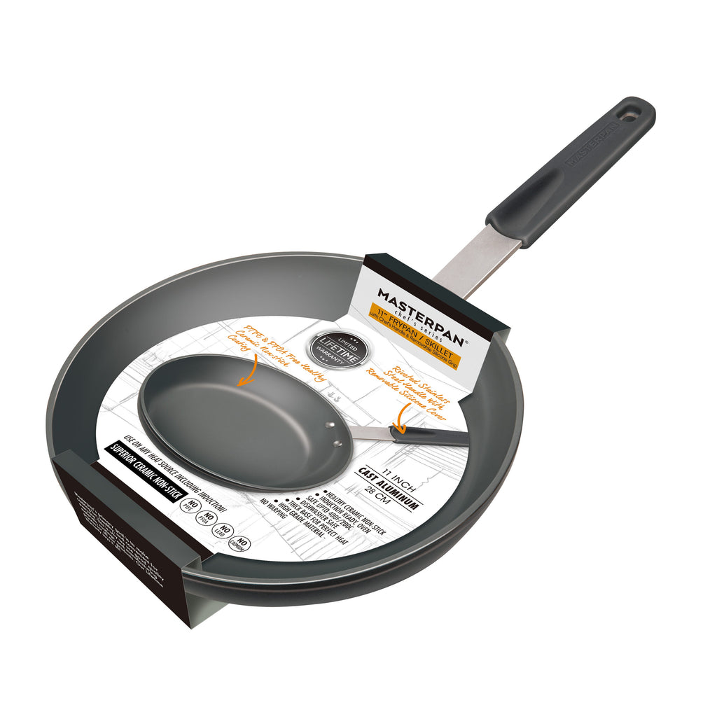 MASTERPAN Ceramic Nonstick Frypan & Skillet with Chefs Handle, 11" (28cm)