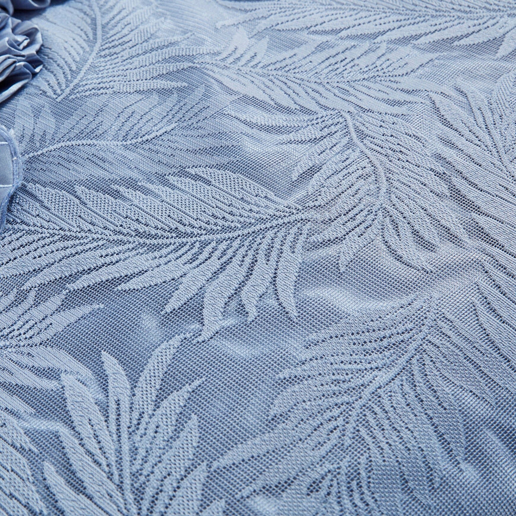 Tache Satin Floral Lace Ruffle Sweet Victorian Luxurious Blue Comforter Set (MZ002B)