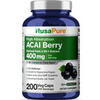 NusaPure Acai Berry, 400 mg, 200 Veg Capsules (Non-GMO, Vegan)