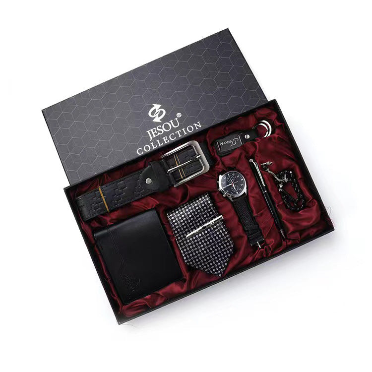 Men's Gift Set: Watch, Belt, Tie, Wallet