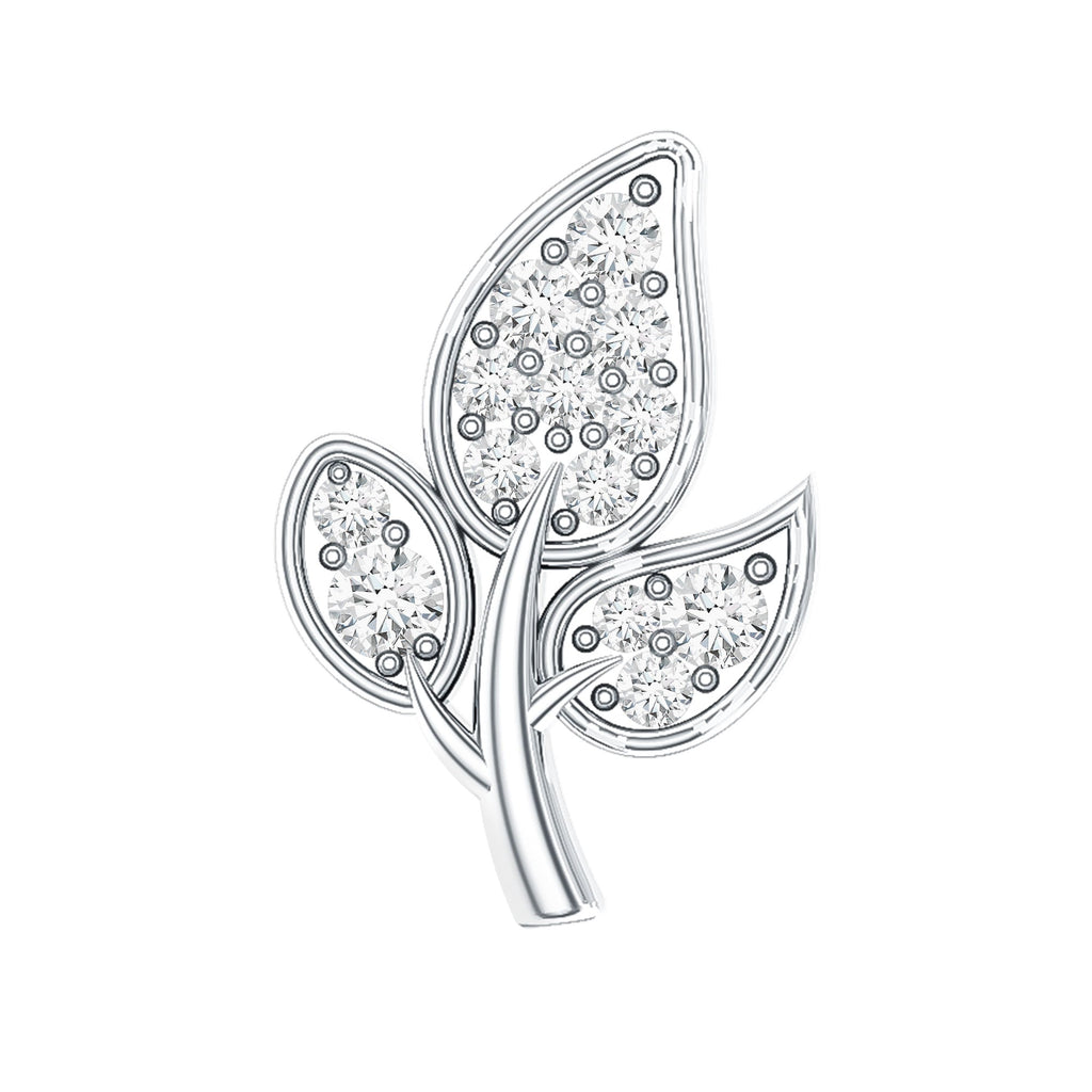 Diamond Leaf Flat Back Cartilage Stud Earring (18G) – Nature Inspired Helix & Tragus Jewelry in Gold
