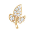 Diamond Leaf Flat Back Cartilage Stud Earring (18G) – Nature Inspired Helix & Tragus Jewelry in Gold
