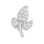 Diamond Leaf Flat Back Cartilage Stud Earring (18G) – Nature Inspired Helix & Tragus Jewelry in Gold