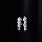 Certified Diamond Cat Kitty Earrings