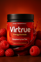 Raspberry Iced Tea Pre-Workout Energy Powder + Focus Boost & Hydration | Sugar Free
