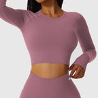 Women’s Long Sleeve Crop Gym Yoga Top