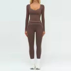 Women's Yoga Set 2 Piece Tracksuit Long Sleeve Sportswear