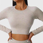 Women’s Long Sleeve Crop Gym Yoga Top