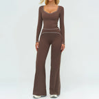 Women's Yoga Set 2 Piece Tracksuit Long Sleeve Sportswear