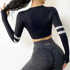 Women’s Long Sleeve Crop Gym Yoga Top