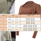Padded Yoga Shirts Long Sleeve  Crop Tops Low Cut Gym Shirt