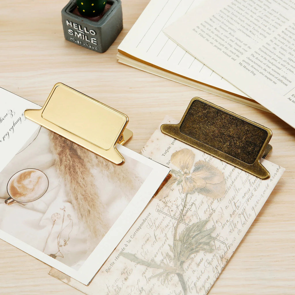 1PCS Retro Metal Binder Clips Foldback Notes Letter File Paper Clip Binding Securing Clips Office School Stationery 85mm