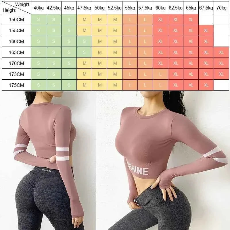 Women’s Long Sleeve Crop Gym Yoga Top