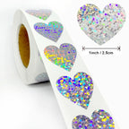 Heart Stickers and Star Stickers Roll | 100-500 Pieces Thank You Labels for Small Packaging
