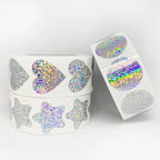 Heart Stickers and Star Stickers Roll | 100-500 Pieces Thank You Labels for Small Packaging