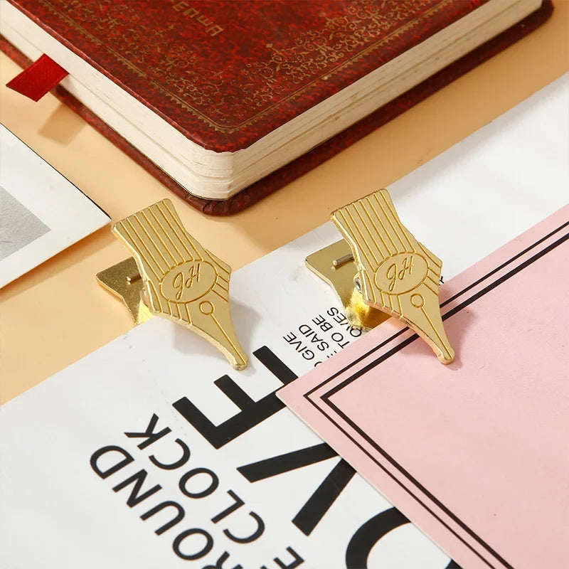 2PCS Metal Nib Binder Clips Bill Binder Clip Foldback Notes Letter File Paper Clip Binding Securing Clip Stationery