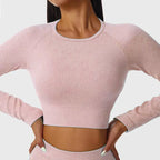 Women’s Long Sleeve Crop Gym Yoga Top