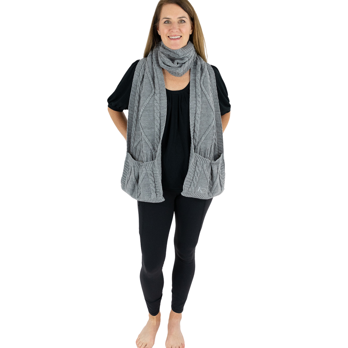 Knit Scarf with Pockets