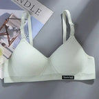Women Cotton Underwear AB Cup Bra Wireless Gathered Comfort V Brassiere Push Up Lingerie Bralette Girls Seamleass Sports Bras