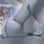 Women Cotton Underwear AB Cup Bra Wireless Gathered Comfort V Brassiere Push Up Lingerie Bralette Girls Seamleass Sports Bras