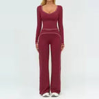Women's Yoga Set 2 Piece Tracksuit Long Sleeve Sportswear