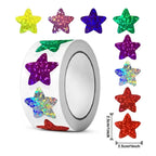 Heart Stickers and Star Stickers Roll | 100-500 Pieces Thank You Labels for Small Packaging