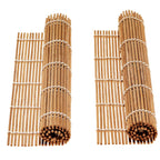 Bamboo Sushi Making Kit with 2 Sushi Rolling Mats, 5 Pairs of Reusable Bamboo Chopsticks, 1 Rice Paddle and 1 Spreader - Beginner Sushi Kit