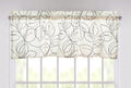 Tache Modern Abstract Leaf Line Art Foliage White Grey Black Gold Window Valance (TJ3571)