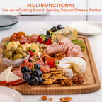 Extra Large Wood Cutting Board 18x12 inch - Butcher Block with Juice Groove, Serving Tray - Wooden Chopping Board for Kitchen