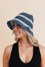 Striped Woven Sun Hat
