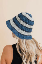 Striped Woven Sun Hat