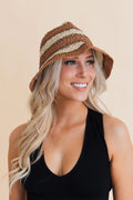 Striped Woven Sun Hat