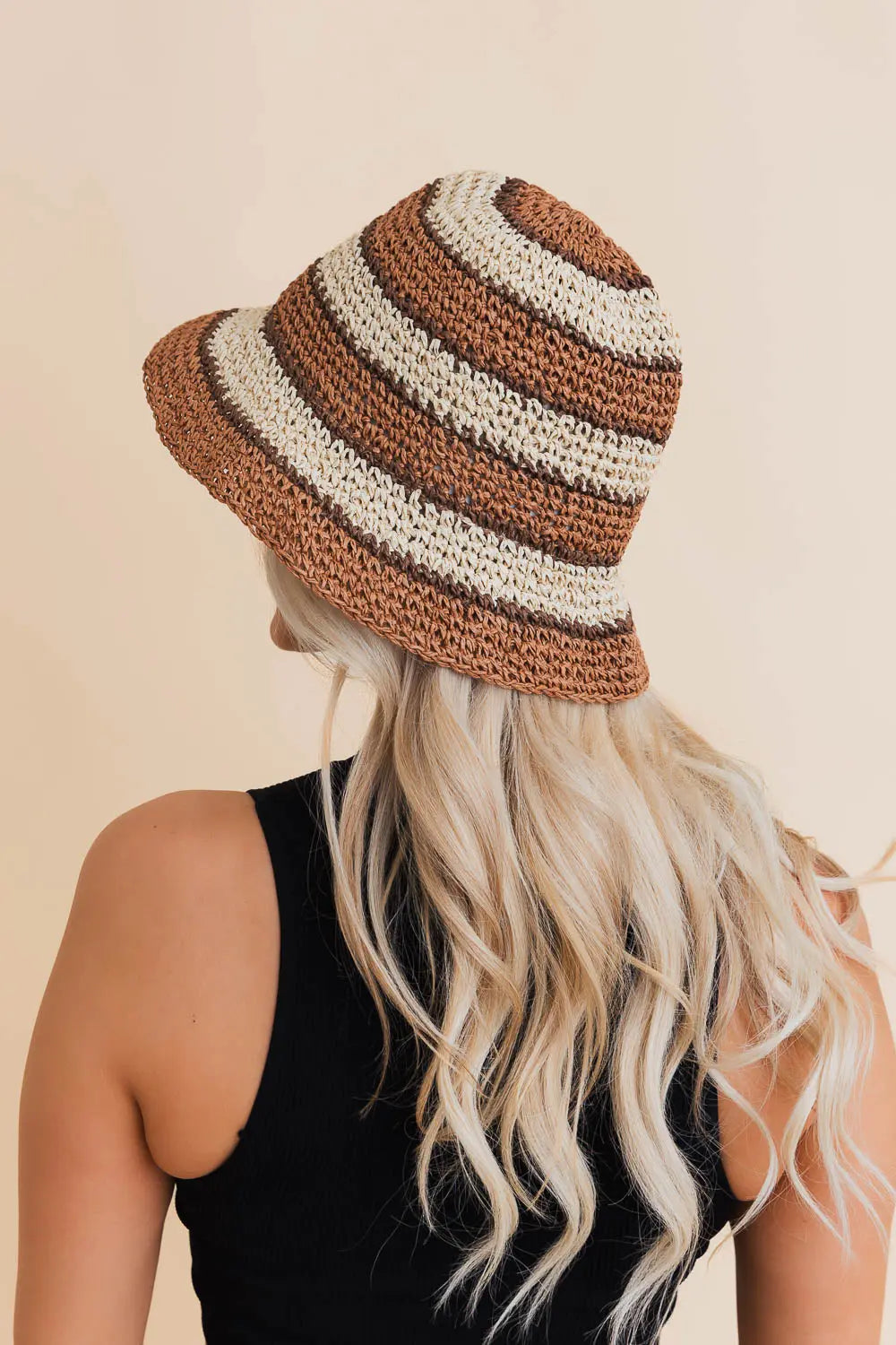 Striped Woven Sun Hat