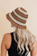 Striped Woven Sun Hat