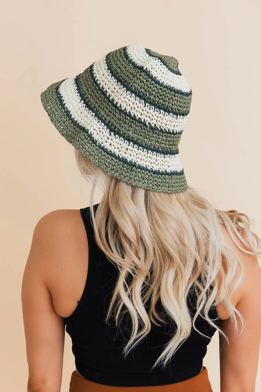 Striped Woven Sun Hat